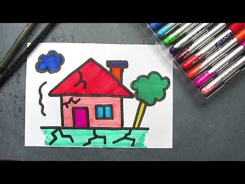 🌍 How to Draw an Earthquake for Kids | Easy Drawing for Beginners | Earthquake drawing ideas🎨