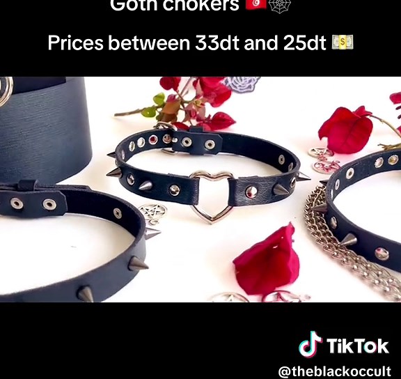 Goth Chokers in Metallic Black - Unique Gothic Accessories