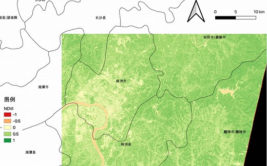 【QGIS】绘制NDVI分析图