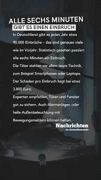 Nachrichten für Deutschlernende - Alle sechs Minuten gibt es einen Einbruch #dldh #nachrichten #news