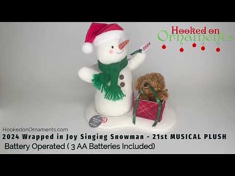 2024 Hallmark 21st Plush - Wrapped in Joy Singing Snowman