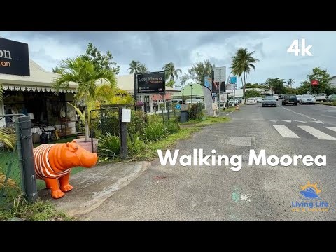 Moorea, French Polynesia | 4K Walking Tour from Cruise Port to Town