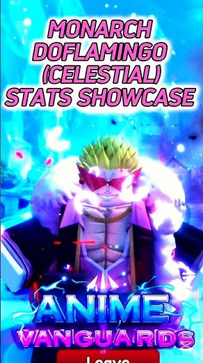Monarch Doflamingo (Celestial) Stats Showcase | Anime Vanguards Roblox