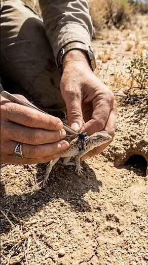 POV: You’re a Desert Lizard… and You Just Got Tagged by Scientists 🦎📷 (Instant Burrow Escape!)