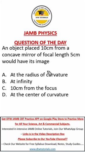 JAMB Physics 2026 Question of the Day #jamb #jamb2026 #jambphysics #dtwtutorials