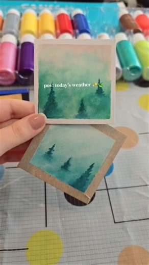 pov: today's weather/foggy morning/foggy mini painting tutoria#art#painting#cute #mini #viral#shorts