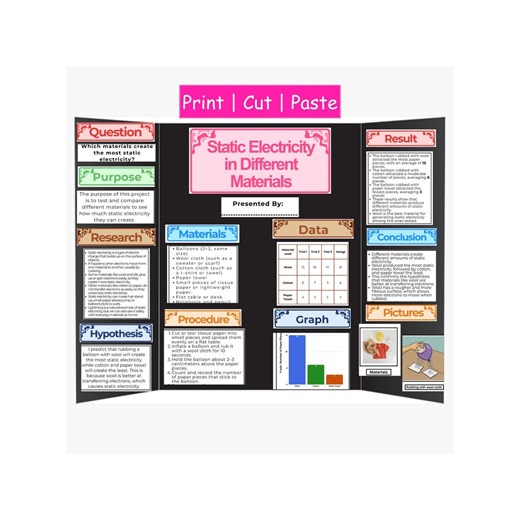 Science Fair Project | Scientific Method Static Electricity | STEM Activity | Easy Science Experiment | Printable PDF - Etsy