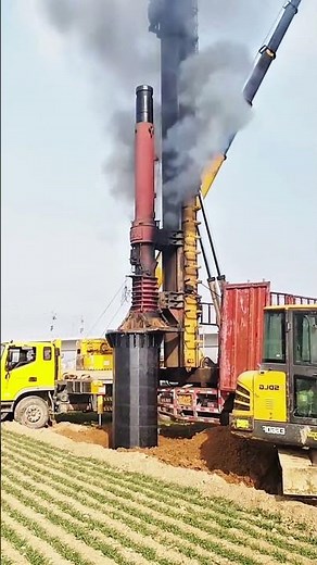 Powerful Diesel Pile Driver in Action #shorts