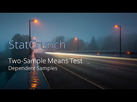 Two Dependent Samples Means Test (StatCrunch)
