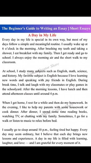 The Beginner's Guide to Writing an Essay | Short Essays | A Day in My Life | Sophai Creator Share