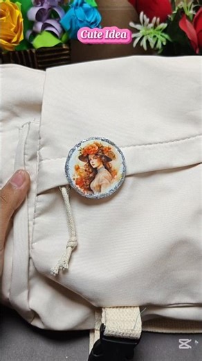 Cute Sticker Badge✨😍| Colorful & Lovely New Idea💕| DIY Simple & Stylish Fun Art #diy #viral #shorts