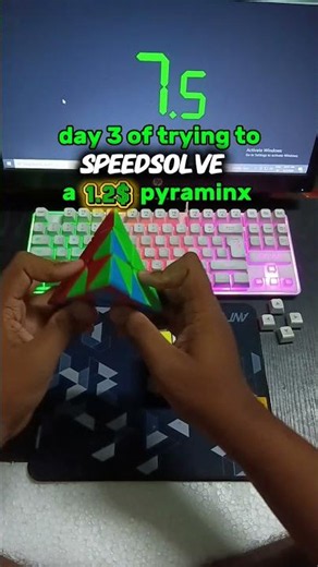 Day 3✌️ Can a $1.2 Pyraminx actually speedsolve? 🤔🔺 #rubikscube