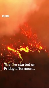 A huge wildfire in California, US has forced thousands of residents to evacuate their homes. https://bbc.in/3z6dxwE | BBC News