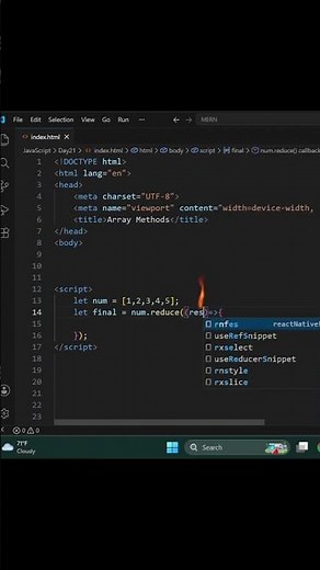 JavaScript Reduce Method Explained | Sum of Array Elements in JS