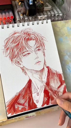 ASMR sketching Seungmin - Stray Kids in Anime style 🎨🌱 #meimeisketch #drawing #straykids #kpop