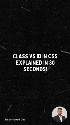 Class vs ID in CSS Explained in 30 Seconds | CSS Basics #Shorts
