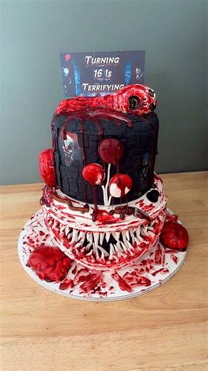 Gory Birthday Cake Featuring Art the Clown