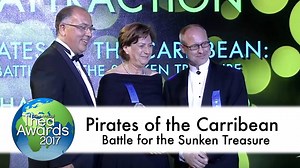 We're counting down the days until the 2018 Thea Awards by looking back at last year's show! Watch Luc Mayrand and Nancy Seruto (Walt Disney Imagineering) accept the award for Shanghai Disneyland's "Pirates of the Caribbean: Battle for the Sunken Treasure," presented by Anthony Esparza (SeaWorld) — and we'll see you at the 24th annual Thea Awards on April 7 in Anaheim, CA! #TEAtheas #TheaAwards | Themed Entertainment Association