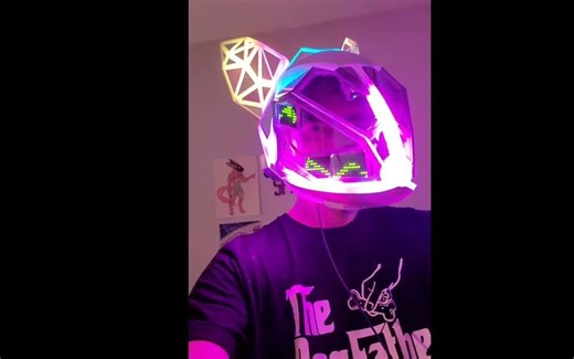 炫酷RGB的protogen（原标题）头佩戴展示