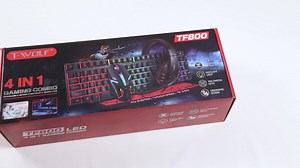 T-WOLF TF800 Wired 104 keys Keyboard 4 in 1 Gaming Keyboard Mouse Headphone and Pad Kits Wired Keyboard Combos for Gamer desktop