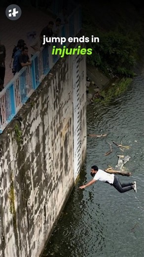 man jumps 30 feet from jhansi dam, fractures legs #shorts