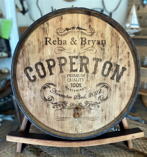Engraved Whiskey Barrel Head Sign: Reclaimed Bourbon Lid Decor, Personalized - Etsy
