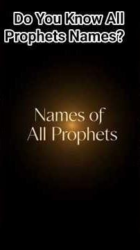 Do You Know All Prophets and Their Signs? | #islamicshorts #youtubeshorts #viral #trending #best