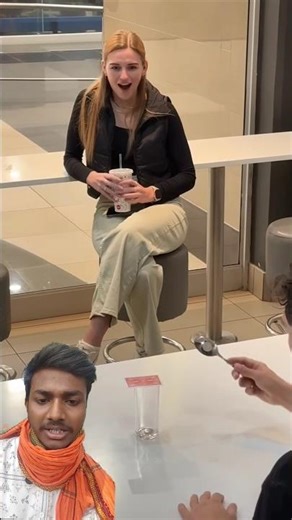 Magic Trick Gone Crazy! 💸 Girl Shocked as Coin Falls Into Glass Without Moving the Card 😱✨ #Magic