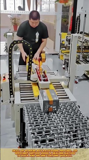 Best packaging machine is run by skilled worker in the factory #workprocess #packaging