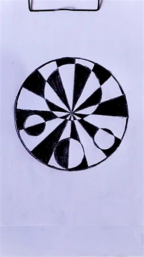 How to draw OP Art 🔥🔥 sphere illusion in easy step #shorts #drawing #opticalillusion #sketch #viral