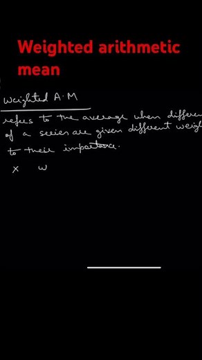 Weighted arithmetic mean| class 11 | statistics#ytshorts#exam