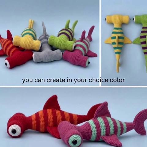 Hammerhead Shark Crochet Pattern PDF – Amigurumi Shark Toy, Ocean Animal Plush, Step-by-step Intermediate Tutorial - Etsy