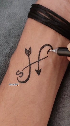 S & J tattoo with infinity _hearts ❤️💜 #tattooideas #trendingvideo #viralvideo #shorts #tattoo | Mr Artist