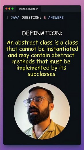 🔍 What is an Abstract Class in Java?#coding #javaprogramming #itjobs