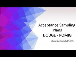 Acceptance Sampling Plan Dodge-Romig