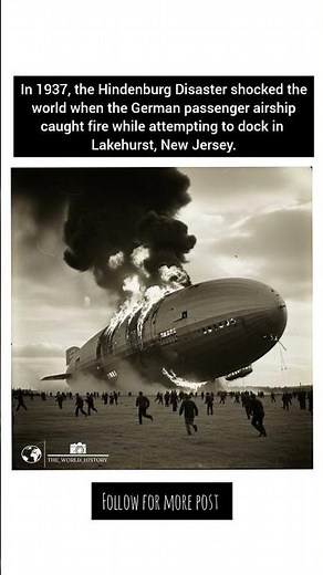 1937,the Hindenburg Disaster, German passenger airship caught fire in Lakehurst, New Jersey #short
