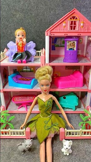 Satisfying Unboxing Cute Pink Barbie Doll House Bed Playset, Furniture Toys Collection Review | ASMR