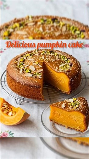 Delicious pumpkin cake 🎃 #recipe #cake #cooking