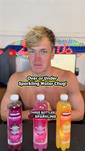Over or Under chugging sparkling water edition! Did you win? Let me know in the comments! #sparklingwater #chug #challenge
