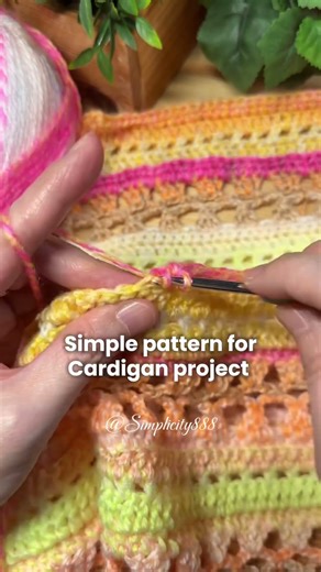 ❤️🧶Half double crochet in the back loop only — simple cardigan pattern #simplicity888 #cardigan