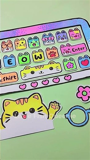 DIY Cat Clicker Keyboard! 🐾 Super Easy Paper Fidget Toy for Stress Relief. Paper Craft #artandcraft