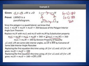 Geometry Lesson 6.4: Proving a Quadrilateral is a Parallelogram
