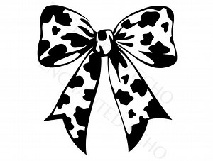 Cow Print Bow SVG   PNG Set - Simple Animal Print Ribbon Clipart (digitaldownload   Commercial Use) - Etsy