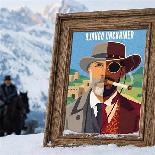 Affiche Django Unchained – Poster Film Culte Tarantino – Art Mural Cinéma Western – Illustration Fan Art - Etsy France