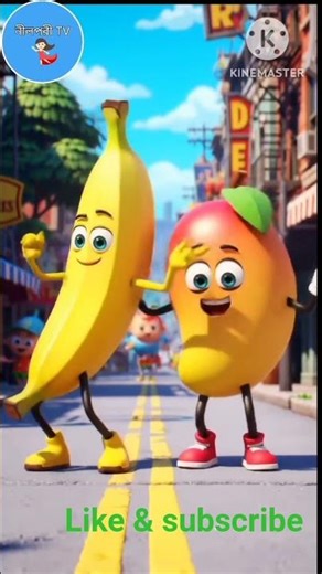 😍Mango vs banana dancing #cartoon