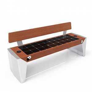 [Hot Item] Outdoor Furniture Smart Solar Bench Garden Solar Park Bench with Wireless Charging