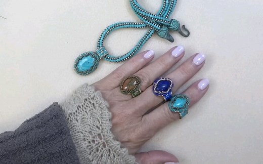 Bronzepony-Semi-Precious Cabochon Ring