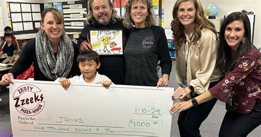 Valley first grader's artwork earns spot on pizza boxes Valleywide