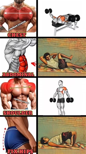4 Body Parts, 1 Workout 😱 Chest + Abs + Shoulders + Hip Fix Transformation 🔥#Gym #ChestWorkout