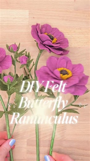 Felt Butterfly Ranunculus: Craft Elegant Blooms Year-Round